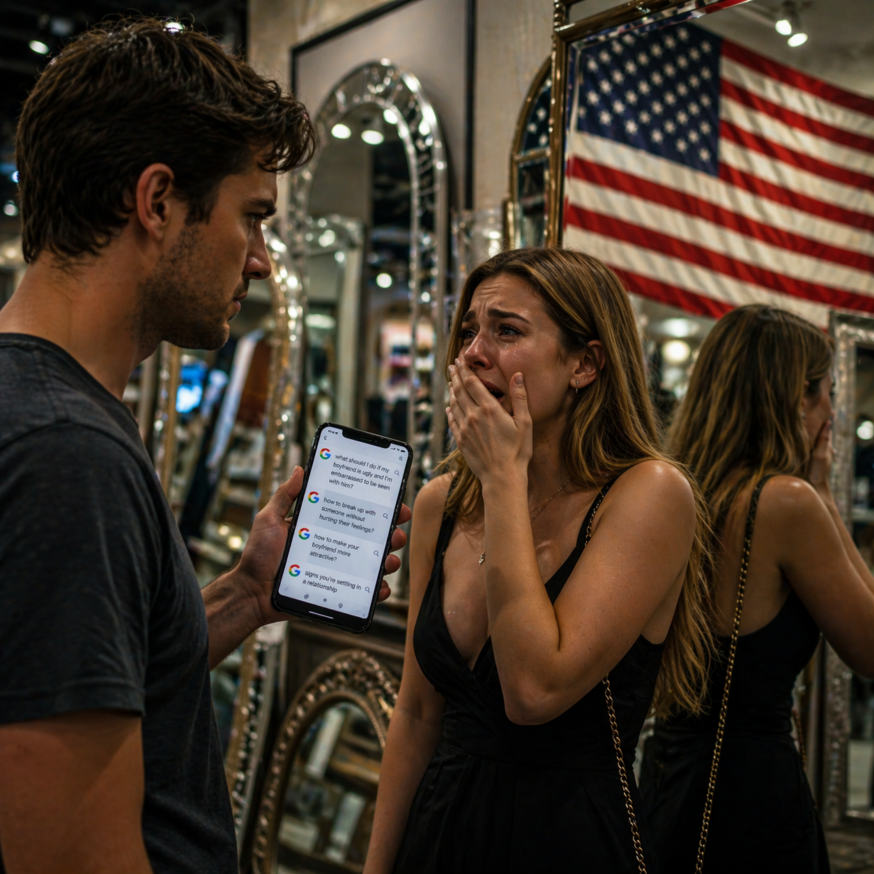 [FULL STORY] He Found Her Search History Calling Him Ugly — So He Took Her to a Mirror Store for Her “Final Look”