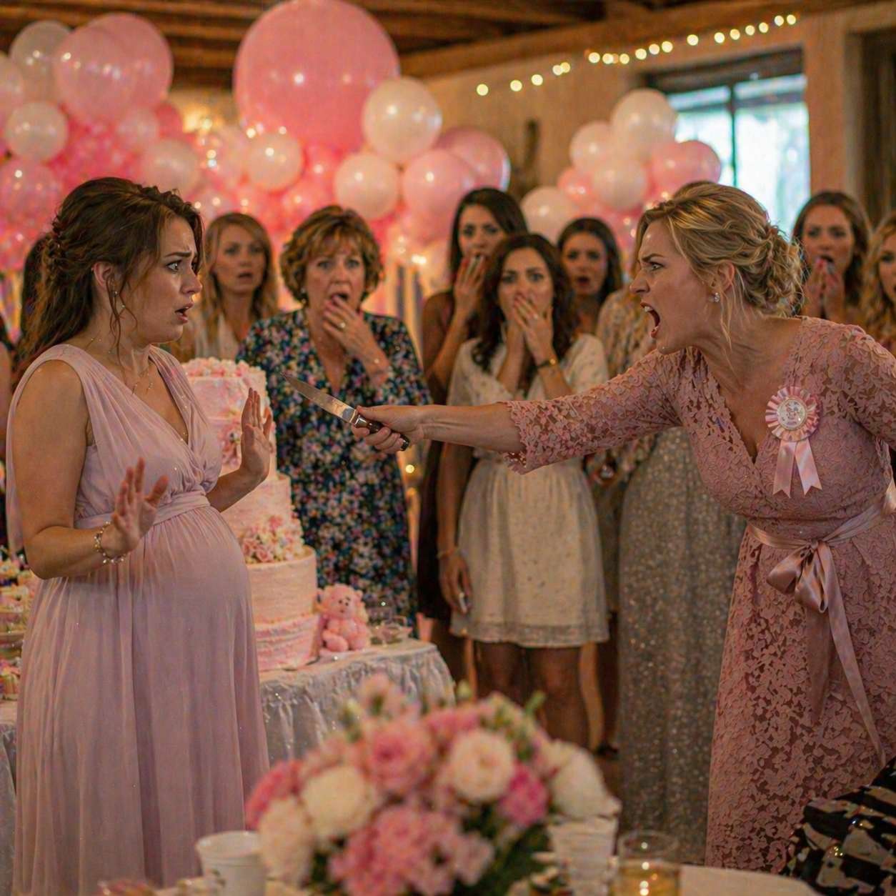 [FULL STORY] MY SISTER SNATCHED A CAKE KNIFE AT HER OWN BABY SHOWER, AIMED
